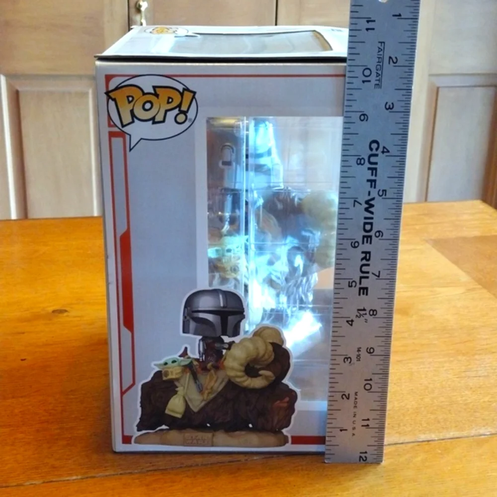 8" Funko Pop THE MANDALORIAN & THE CHILD ON BANTHA #416 Star Wars Bobble Head - Picture 3 of 7
